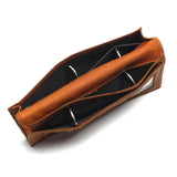 Leather Wallet Men Bifold Zipper Crazy Horse Clutches Retro Long Hand Bag