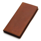 Leather Wallet Men Bifold Zipper Crazy Horse Clutches Retro Long Hand Bag