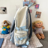 Classic Nylon Women Backpack Schoolbag Teenage Girls Preppy Style