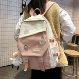 Classic Nylon Women Backpack Schoolbag Teenage Girls Preppy Style