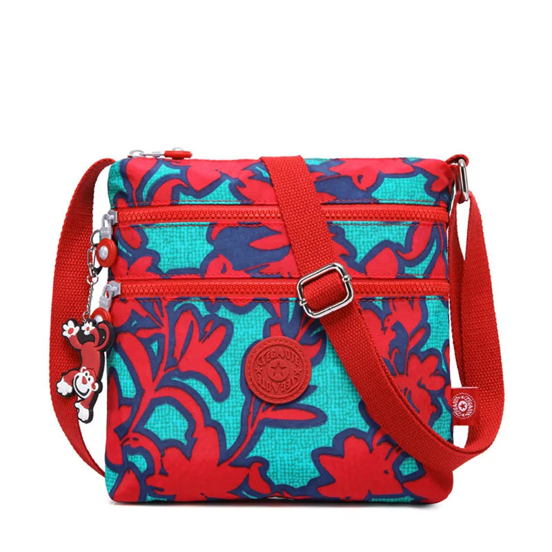 Floral Women Messenger Bag Nylon Women Shoulder Crossbody Bags Female Ladies Han