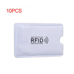 10pcs Aluminum Foil Anti Degaussing Card Cover RFID Shielding Bag