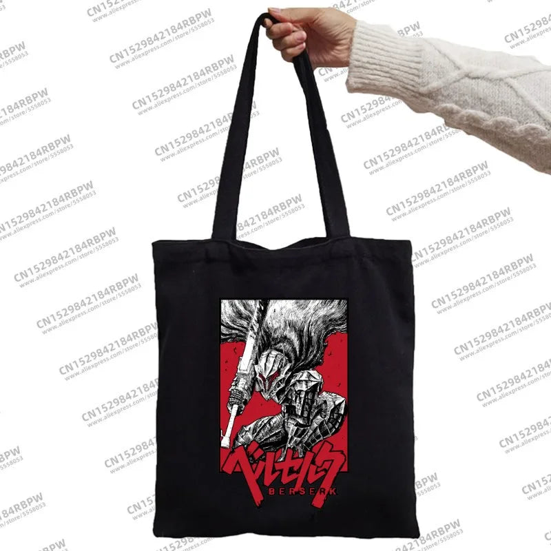 Berserker Armor Anime Canvas Shopper Bag Large Capacity Tote