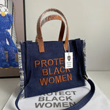 Ladies Crossbody Denim Bag Shoulder Handbag Tote Embroidered Purse