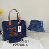 Ladies Crossbody Denim Bag Shoulder Handbag Tote Embroidered Purse