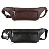 Men Leather Fanny Pack Belt Bum Waist Pouch Crossbody Shoulder Sport Zip Bag