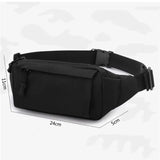 Men Fanny Pack Chest Shoulder Bag 3 Pockets Nylon Belt Bag