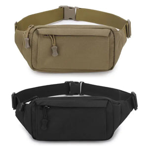 Men Fanny Pack Chest Shoulder Bag 3 Pockets Nylon Belt Bag