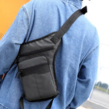 THINKTHENDO Men Nylon Motorcycle Hip Belt Waist Fanny Pack