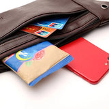 Men PU Leather Belt Bum Waist Phone Pouch Fanny Pack Crossbody Shoulder