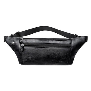 Men PU Leather Belt Bum Waist Phone Pouch Fanny Pack Crossbody Shoulder
