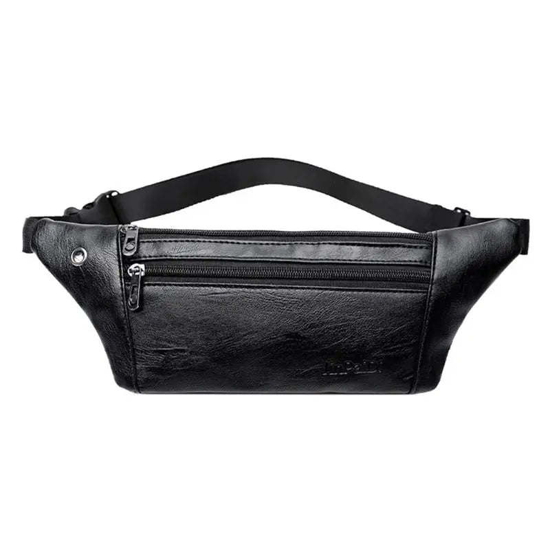 Men PU Leather Belt Bum Waist Phone Pouch Fanny Pack Crossbody Shoulder