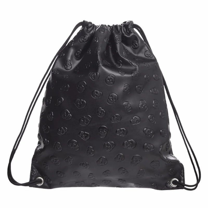 Skull Drawstring Backpack Travel Women Backpacks Shoulder Bag Unisex
