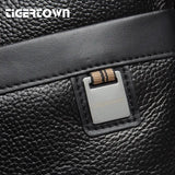 TIGERTOWN Men's Leather Messenger Shoulder Bag Briefcase