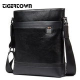 TIGERTOWN Men's Leather Messenger Shoulder Bag Briefcase