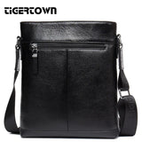 TIGERTOWN Men's Leather Messenger Shoulder Bag Briefcase