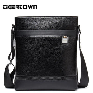 TIGERTOWN Men's Leather Messenger Shoulder Bag Briefcase