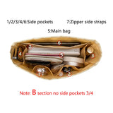 Makeup Organizer Insert Bag for Handbag Travel Nylon Liner Purse Portable