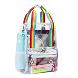 TINTAT Clear PVC Women Backpack Transparent Solid Backpack Travel School Bag