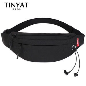 TINYA Canvas Men Fanny Pack Outdoor Sports Waist Pack Crossbody Phone Pouch Bag