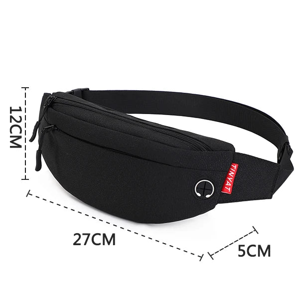 TINYA Canvas Men Fanny Pack Outdoor Sports Waist Pack Crossbody Phone Pouch Bag