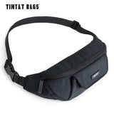 TINYAT Men Waist Bag Mobile Phone Pouch Belt Bag Male Gray Bum Hip Bag