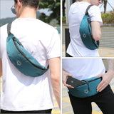 Canvas Waist Bag Man Belt Pouch Foldable Men's Wallet Crossbody Bags