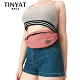 Canvas Waist Pack Bag Travel Hip Bum Bag Red