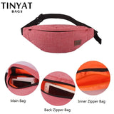 Canvas Waist Pack Bag Travel Hip Bum Bag Red