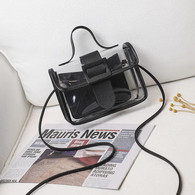 Clear PVC Women Shoulder Bag Mini Jelly Messenger Bag