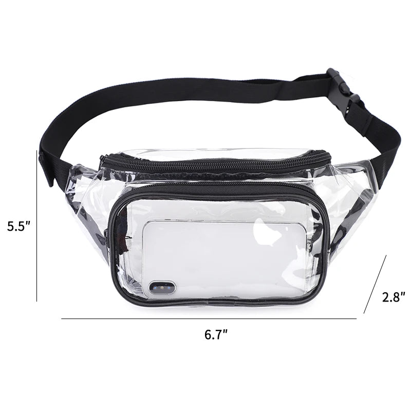 Clear Waist Bag Women Purse Large Phone Fanny Pack Sports Travel Ladies Belt Bag