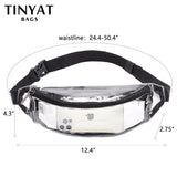 Clear PVC Waist Bag Packs for Women 2 Pockets