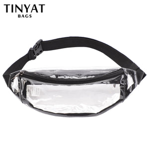 Clear PVC Waist Bag Packs for Women 2 Pockets