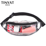 Clear PVC Waist Bag Packs for Women 2 Pockets