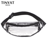 Clear PVC Waist Bag Packs for Women 2 Pockets
