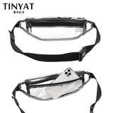 Clear PVC Waist Bag Packs for Women 2 Pockets