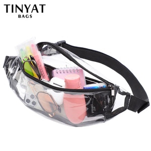 Clear PVC Waist Bag Packs for Women 2 Pockets