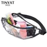 Clear PVC Waist Bag Packs for Women 2 Pockets