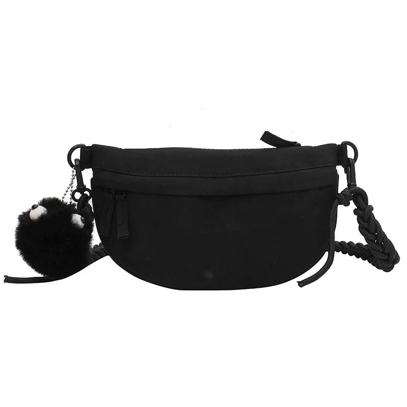 Canvas Waist Bag for Women Phone Belt Pouch Travel Girls Shoulder Bag