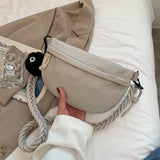 Canvas Waist Bag for Women Phone Belt Pouch Travel Girls Shoulder Bag