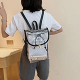 Clear PVC Women Backpack Transparent Travel School Bag for Teenage Girls