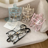 Clear PVC Women Backpack Transparent Travel School Bag for Teenage Girls