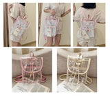 Clear PVC Women Backpack Transparent Travel School Bag for Teenage Girls