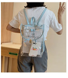 Clear PVC Women Backpack Transparent Travel School Bag for Teenage Girls