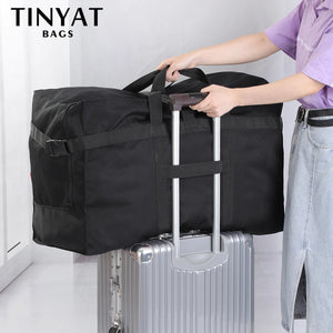 TINYAT Folding Travel Bag Waterproof Large Capacity Tote for Weekend Man Handbag