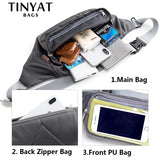 Men's Gray Belt Pouch Outdoor Travel Crossbody Bag