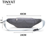 Men's Gray Belt Pouch Outdoor Travel Crossbody Bag