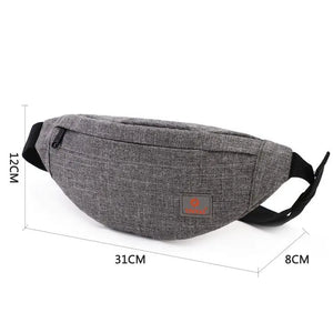 Canvas Waterproof Waist Pouch Phone Anti Theft Waist Pack Male Sports Bag