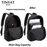 Canvas Backpack Gray Casual Rucksack 15inch Laptop College Student School Bag