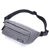 TINYAT Men Waist Bag Casual Fanny Pack Money Phone Belt Gray Nylon Bum Bag